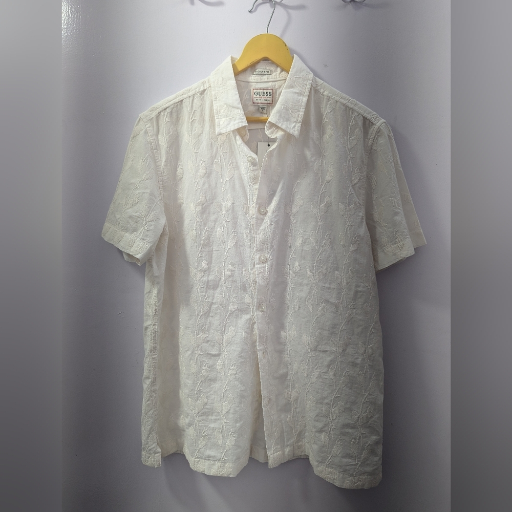 NWT Guess Embroidered Collared Shirt